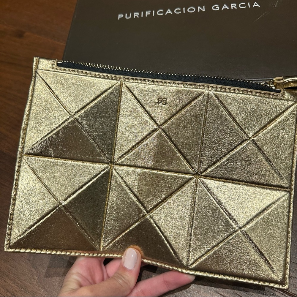 Purificación Garcia Gold Wristlet